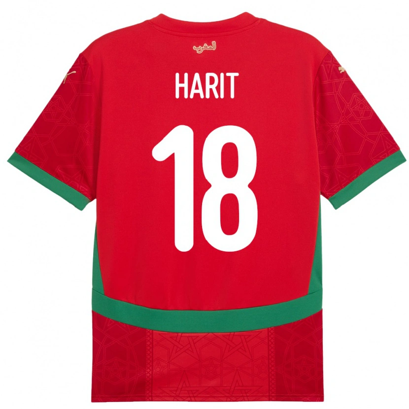 Danxen Herren Marokko Amine Harit #18 Rot Heimtrikot Trikot 24-26 T-Shirt