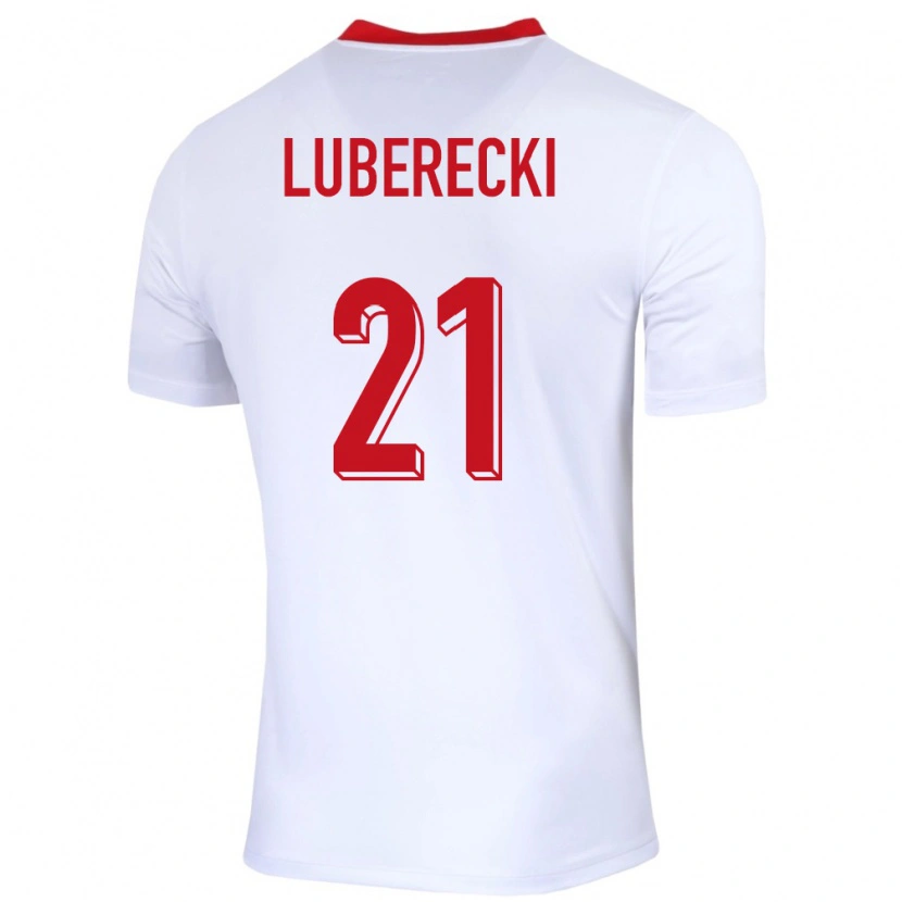 Danxen Herren Polen Filip Luberecki #21 Weiß Heimtrikot Trikot 24-26 T-Shirt