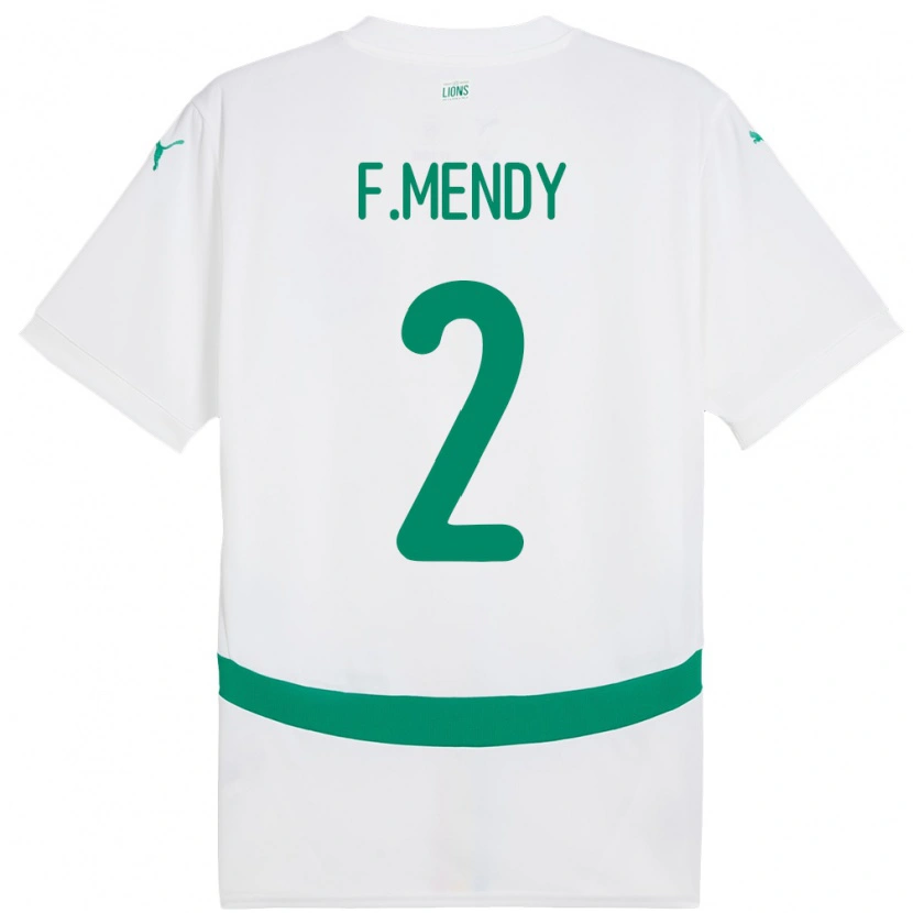 Danxen Herren Senegal Formose Mendy #2 Weiß Heimtrikot Trikot 24-26 T-Shirt