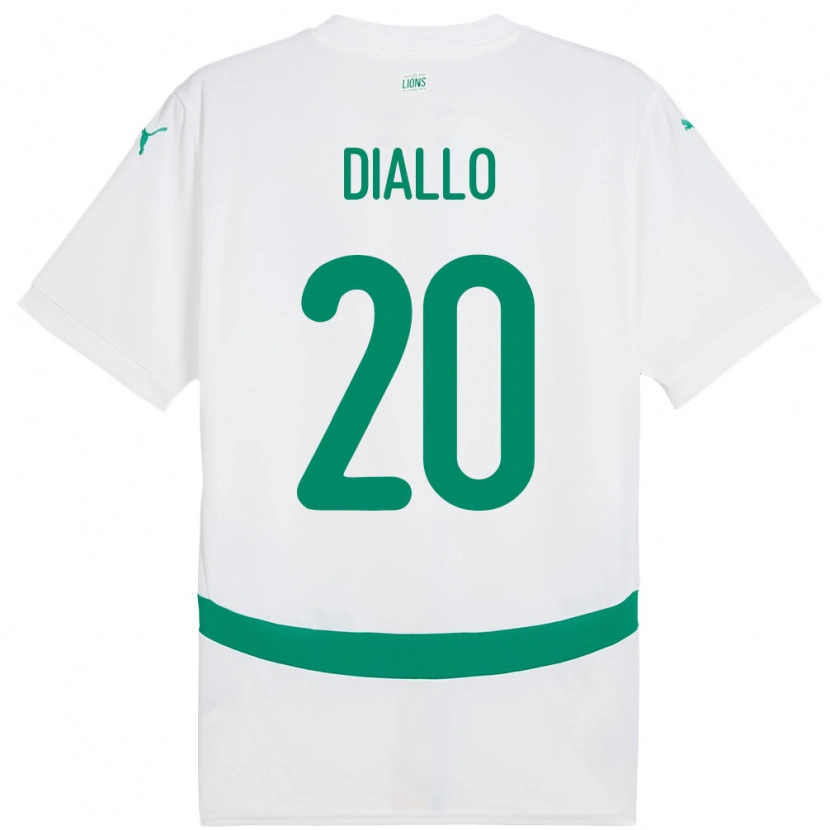 Danxen Herren Senegal Habib Diallo #20 Weiß Heimtrikot Trikot 24-26 T-Shirt