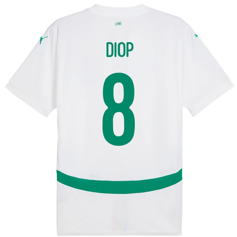 Danxen Herren Senegal Amidou Diop #8 Weiß Heimtrikot Trikot 24-26 T-Shirt