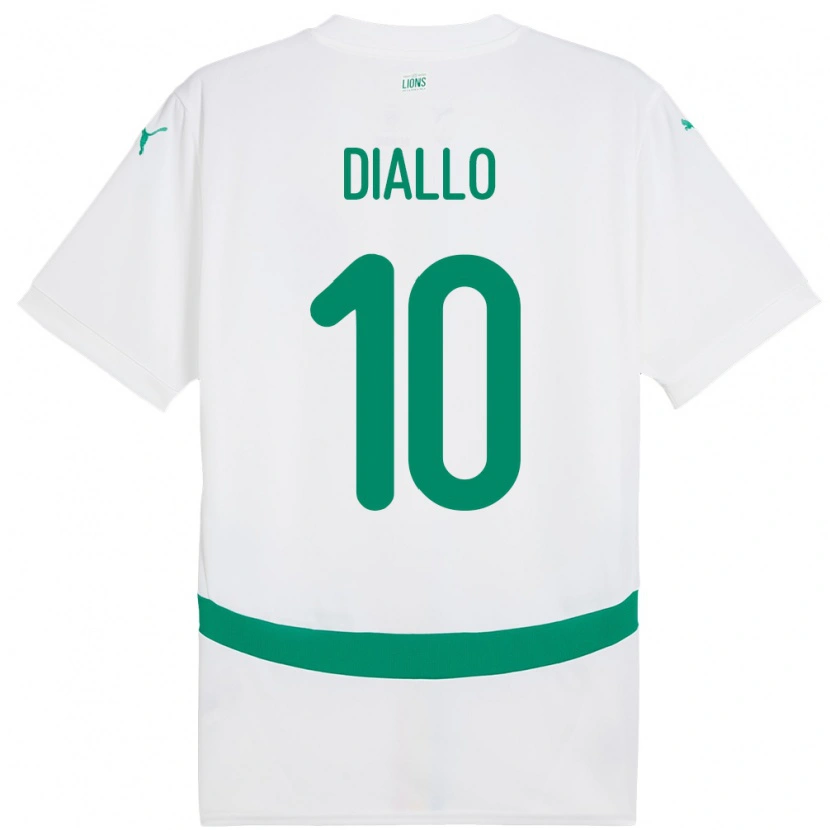 Danxen Herren Senegal Samba Diallo #10 Weiß Heimtrikot Trikot 24-26 T-Shirt