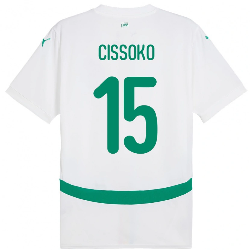 Danxen Herren Senegal Ibrahima Cissoko #15 Weiß Heimtrikot Trikot 24-26 T-Shirt