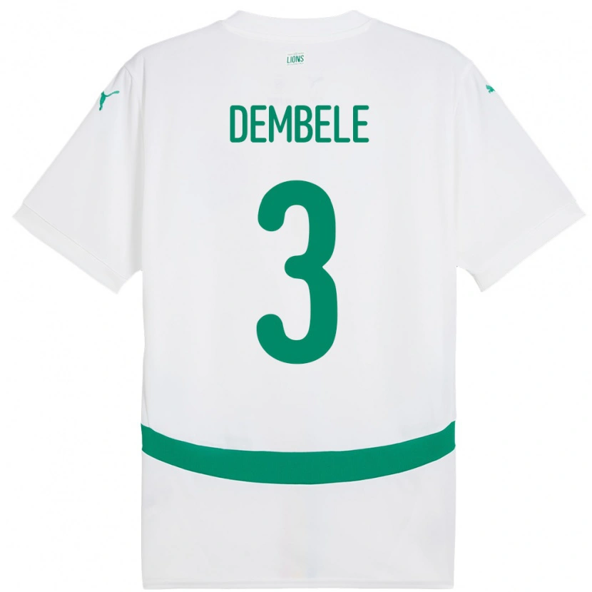 Danxen Herren Senegal Anta Dembele #3 Weiß Heimtrikot Trikot 24-26 T-Shirt
