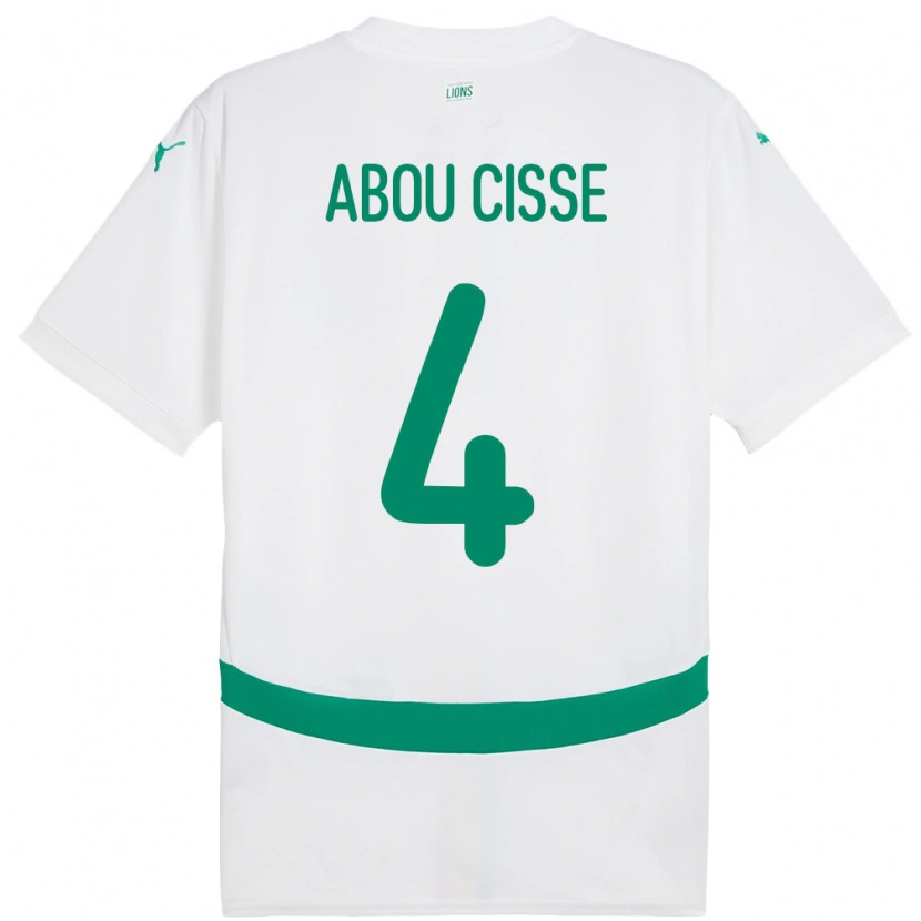 Danxen Herren Senegal Pape Abou Cisse #4 Weiß Heimtrikot Trikot 24-26 T-Shirt