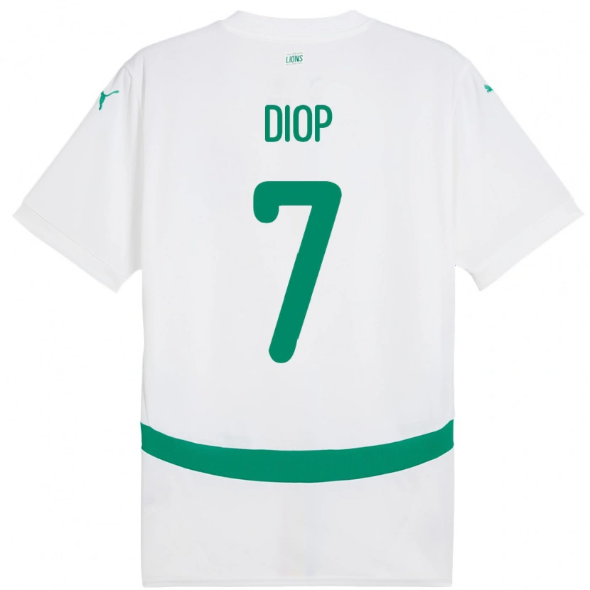 Danxen Herren Senegal Mama Diop #7 Weiß Heimtrikot Trikot 24-26 T-Shirt