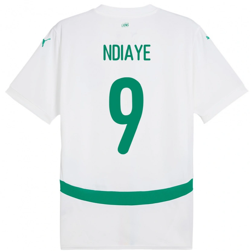 Danxen Herren Senegal Nguenar Ndiaye #9 Weiß Heimtrikot Trikot 24-26 T-Shirt