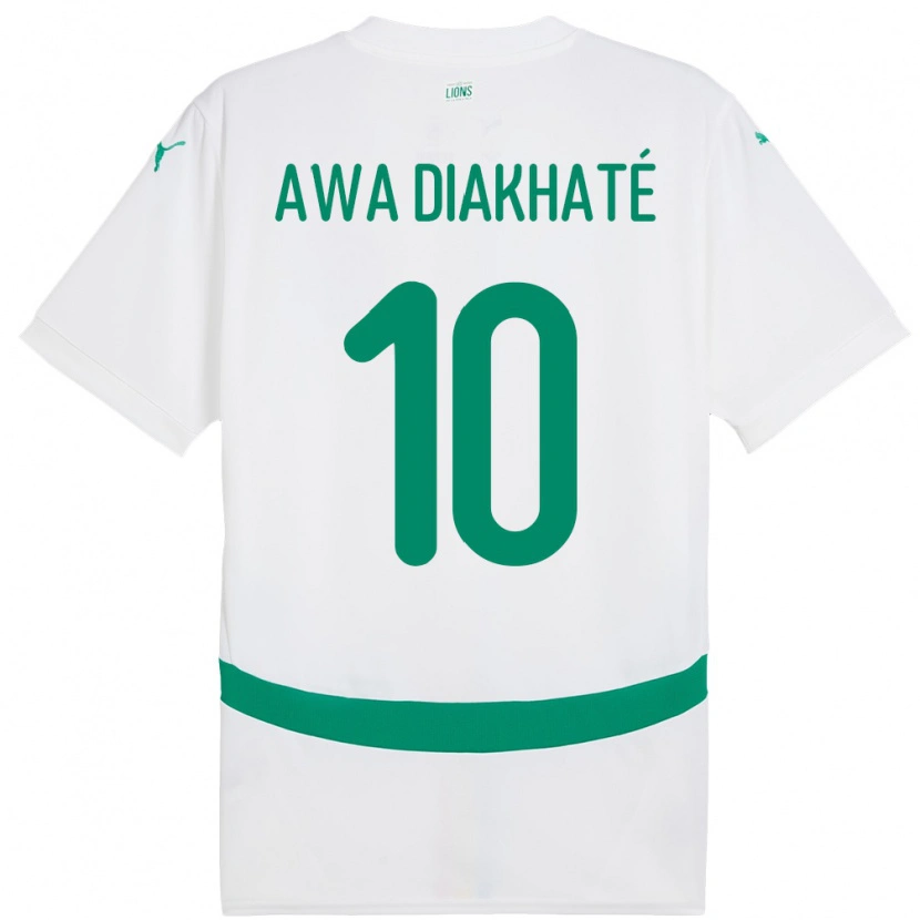 Danxen Herren Senegal Ndeye Awa Diakhate #10 Weiß Heimtrikot Trikot 24-26 T-Shirt