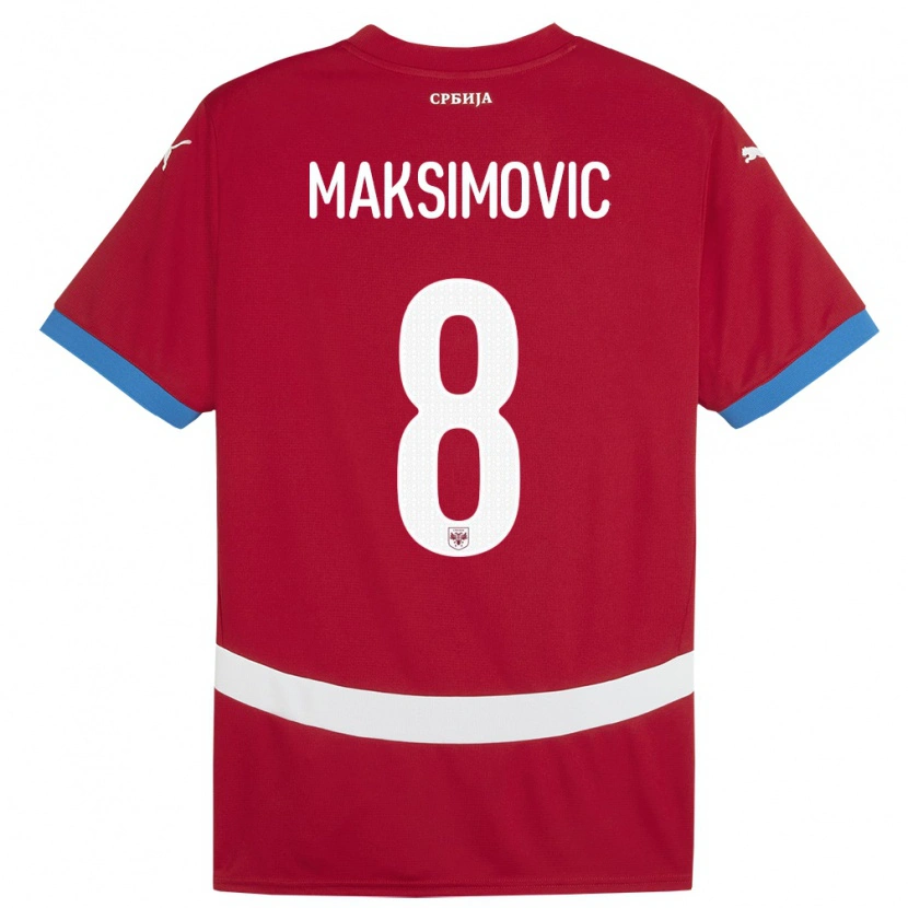Danxen Herren Serbien Andrija Maksimovic #8 Rot Heimtrikot Trikot 24-26 T-Shirt