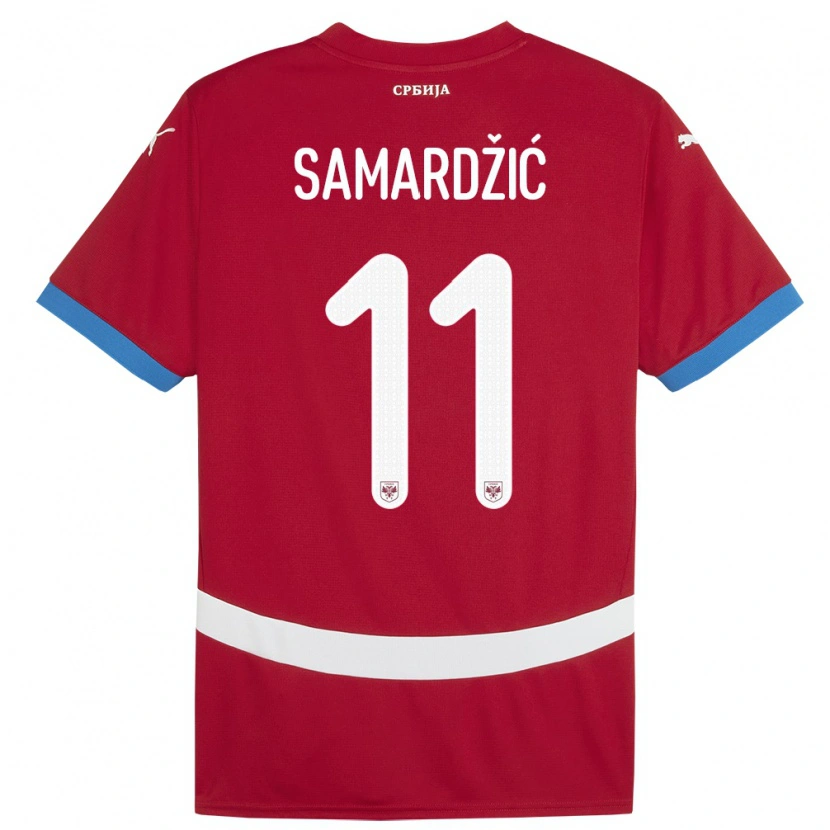 Danxen Herren Serbien Lazar Samardžić #11 Rot Heimtrikot Trikot 24-26 T-Shirt