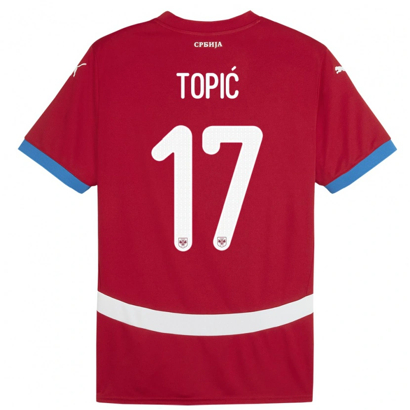 Danxen Herren Serbien Mirko Topić #17 Rot Heimtrikot Trikot 24-26 T-Shirt