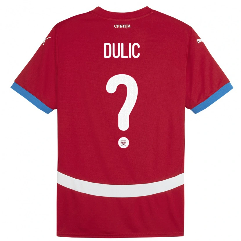 Danxen Herren Serbien Marin Dulic #0 Rot Heimtrikot Trikot 24-26 T-Shirt