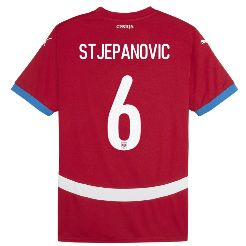 Danxen Herren Serbien Mateja Stjepanovic #6 Rot Heimtrikot Trikot 24-26 T-Shirt