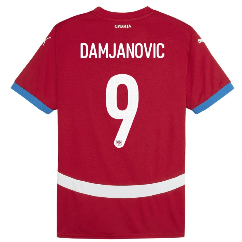 Danxen Herren Serbien Aleksa Damjanovic #9 Rot Heimtrikot Trikot 24-26 T-Shirt
