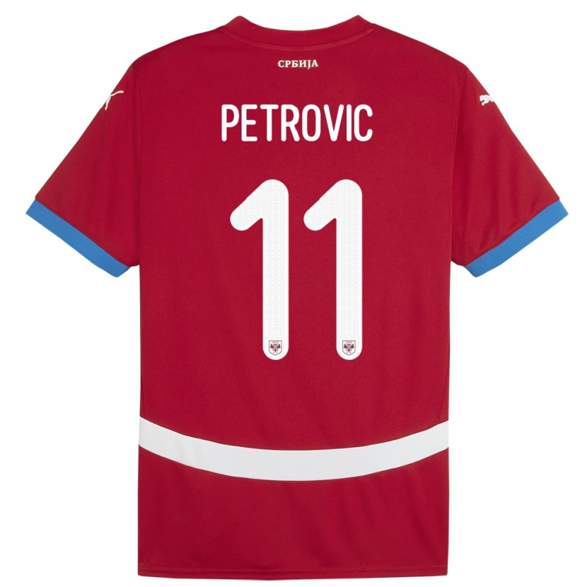 Danxen Herren Serbien Aleksa Petrovic #11 Rot Heimtrikot Trikot 24-26 T-Shirt