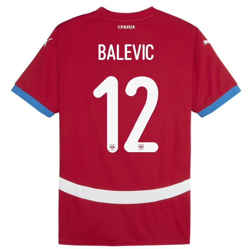 Danxen Herren Serbien Lazar Balevic #12 Rot Heimtrikot Trikot 24-26 T-Shirt
