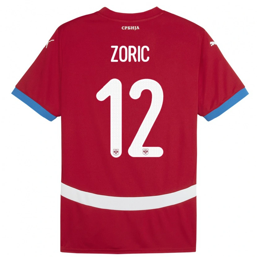 Danxen Herren Serbien Nemanja Zoric #12 Rot Heimtrikot Trikot 24-26 T-Shirt