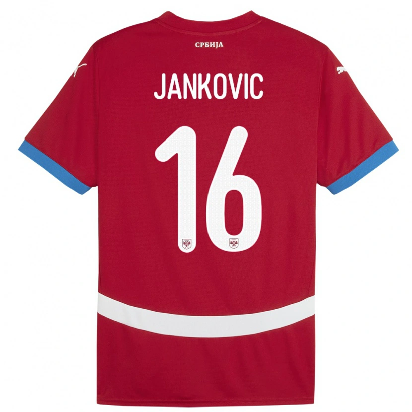 Danxen Herren Serbien Dimitrije Jankovic #16 Rot Heimtrikot Trikot 24-26 T-Shirt