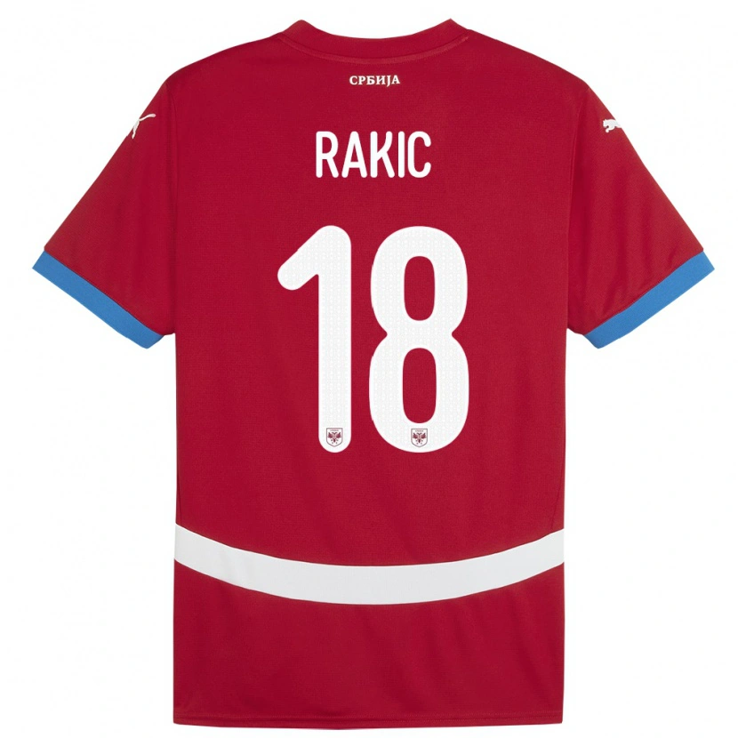 Danxen Herren Serbien Strahinja Rakic #18 Rot Heimtrikot Trikot 24-26 T-Shirt