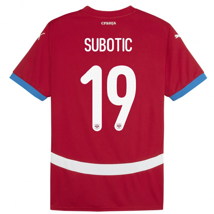 Danxen Herren Serbien Vasilije Subotic #19 Rot Heimtrikot Trikot 24-26 T-Shirt