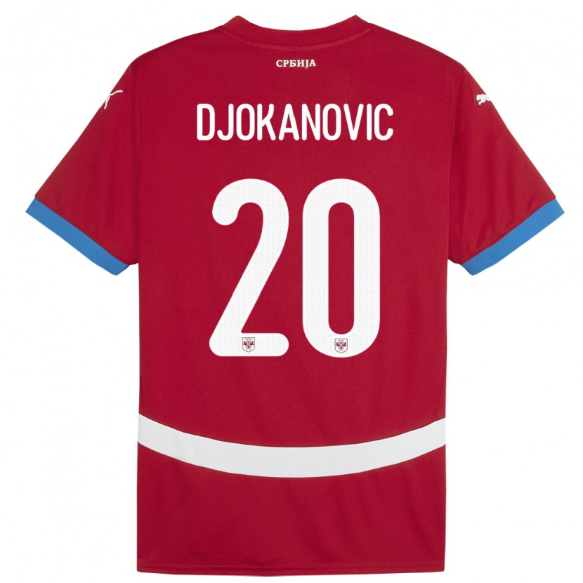 Danxen Herren Serbien Damjan Djokanovic #20 Rot Heimtrikot Trikot 24-26 T-Shirt