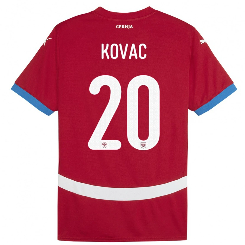 Danxen Herren Serbien Danilo Kovac #20 Rot Heimtrikot Trikot 24-26 T-Shirt