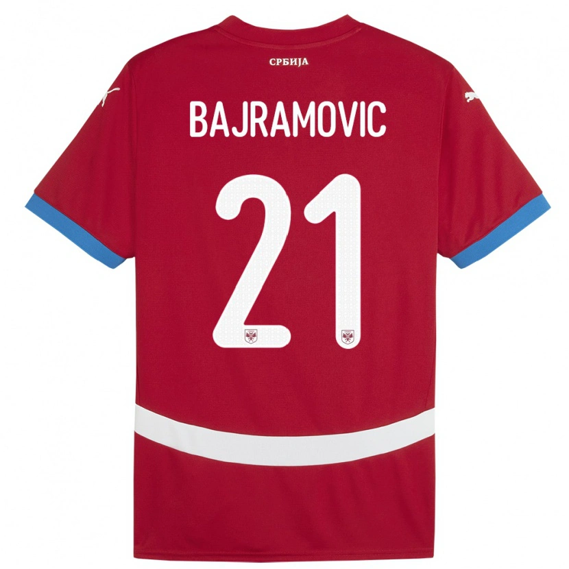Danxen Herren Serbien Eldin Bajramovic #21 Rot Heimtrikot Trikot 24-26 T-Shirt