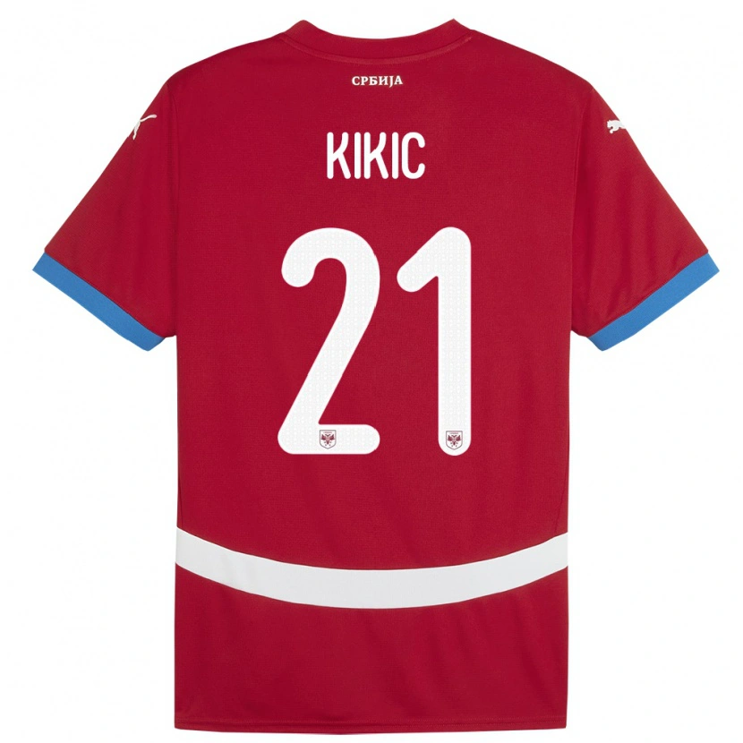 Danxen Herren Serbien Uros Kikic #21 Rot Heimtrikot Trikot 24-26 T-Shirt