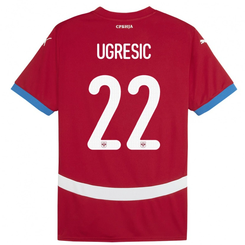 Danxen Herren Serbien Ognjen Ugresic #22 Rot Heimtrikot Trikot 24-26 T-Shirt
