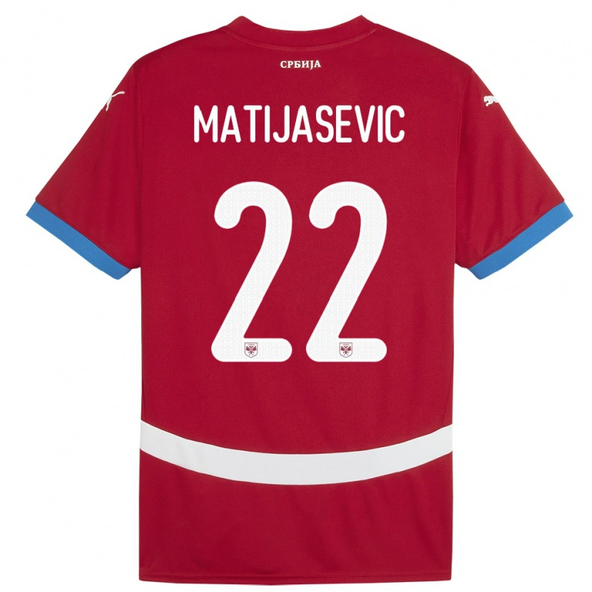 Danxen Herren Serbien Filip Matijasevic #22 Rot Heimtrikot Trikot 24-26 T-Shirt