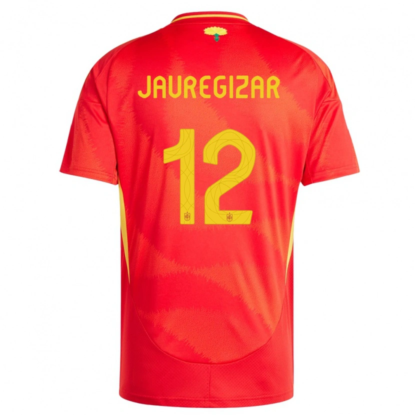 Danxen Herren Spanien Mikel Jauregizar #12 Rot Heimtrikot Trikot 24-26 T-Shirt