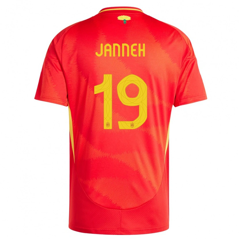 Danxen Herren Spanien Omar Janneh #19 Rot Heimtrikot Trikot 24-26 T-Shirt