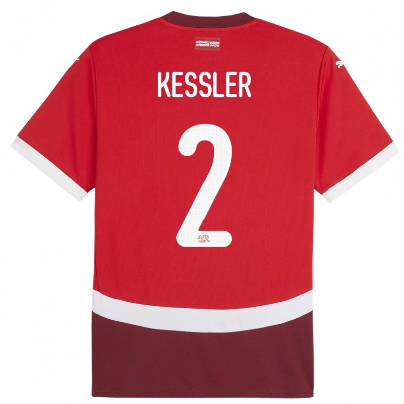 Danxen Herren Schweiz Ryan Kessler #2 Rot Heimtrikot Trikot 24-26 T-Shirt