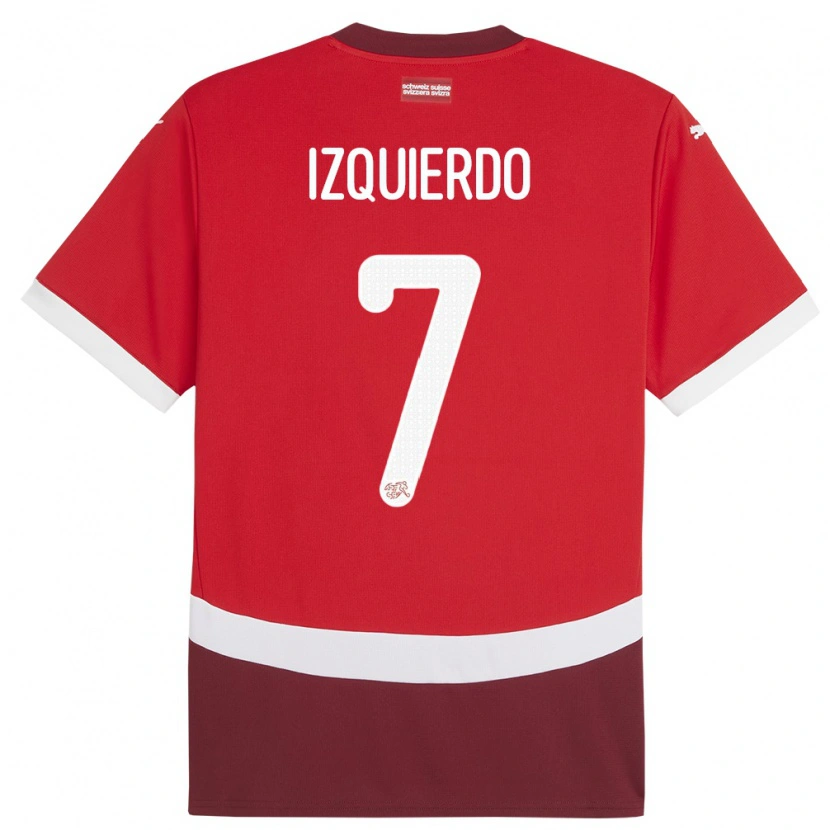 Danxen Herren Schweiz Ivan Izquierdo #7 Rot Heimtrikot Trikot 24-26 T-Shirt
