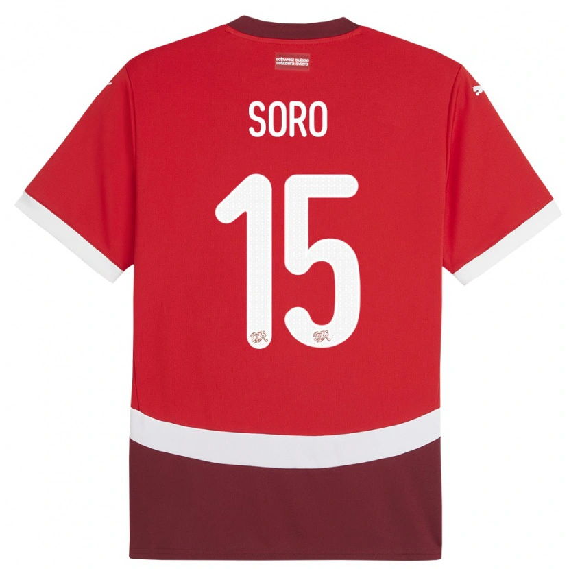 Danxen Herren Schweiz Brillani Soro #15 Rot Heimtrikot Trikot 24-26 T-Shirt