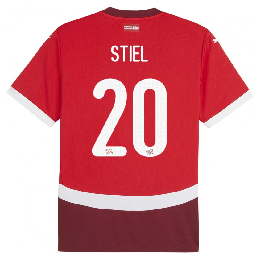 Danxen Herren Schweiz Jill Stiel #20 Rot Heimtrikot Trikot 24-26 T-Shirt