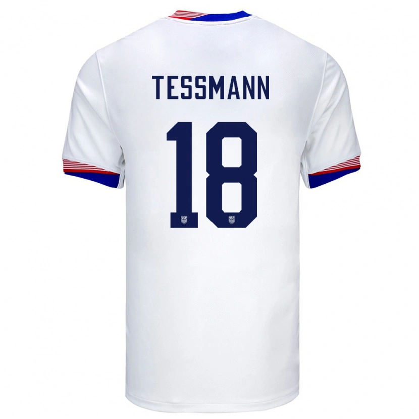 Danxen Herren Vereinigte Staaten Tanner Tessmann #18 Weiß Heimtrikot Trikot 24-26 T-Shirt
