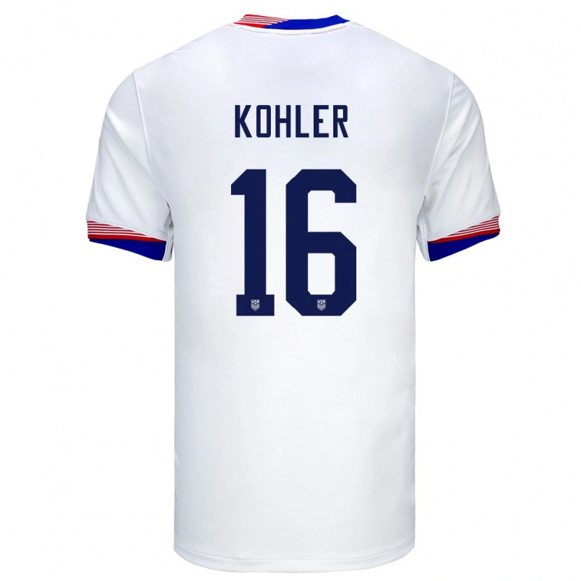 Danxen Herren Vereinigte Staaten Ethan Kohler #16 Weiß Heimtrikot Trikot 24-26 T-Shirt