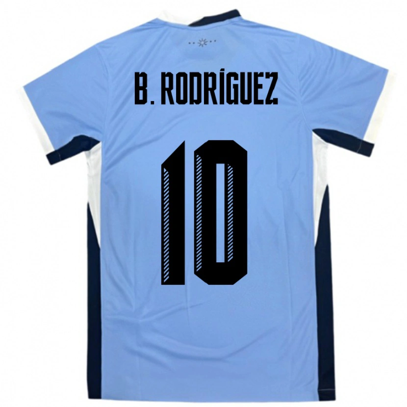 Danxen Herren Uruguay Brian Rodríguez #10 Weiß Schwarz Heimtrikot Trikot 24-26 T-Shirt