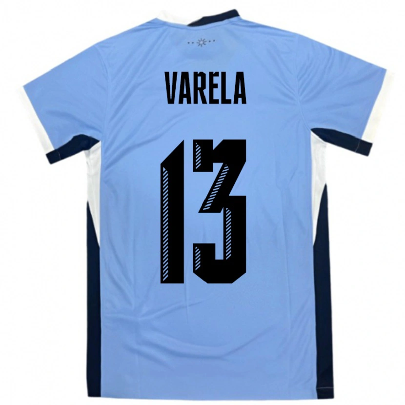 Danxen Herren Uruguay Guillermo Varela #13 Weiß Schwarz Heimtrikot Trikot 24-26 T-Shirt