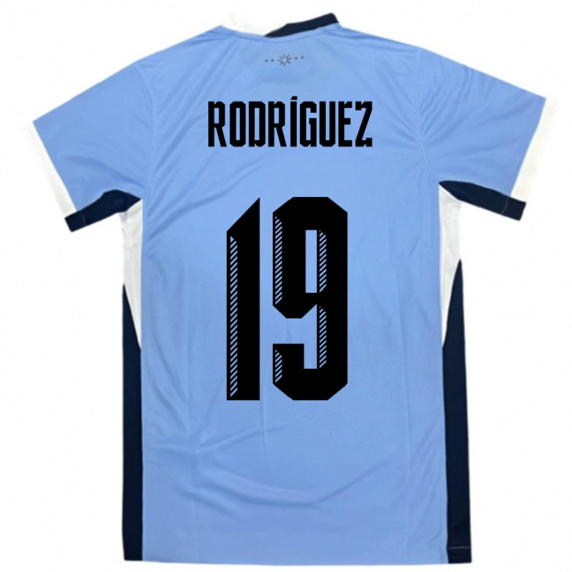 Danxen Herren Uruguay Luciano Rodríguez #19 Weiß Schwarz Heimtrikot Trikot 24-26 T-Shirt