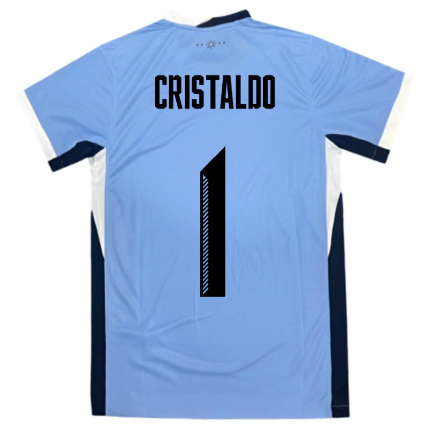 Danxen Herren Uruguay Fabian Cristaldo #1 Weiß Schwarz Heimtrikot Trikot 24-26 T-Shirt