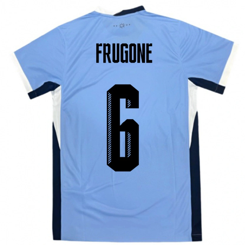 Danxen Herren Uruguay Axel Frugone #6 Weiß Schwarz Heimtrikot Trikot 24-26 T-Shirt