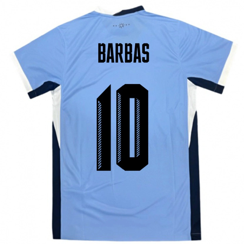 Danxen Herren Uruguay Germán Barbas #10 Weiß Schwarz Heimtrikot Trikot 24-26 T-Shirt