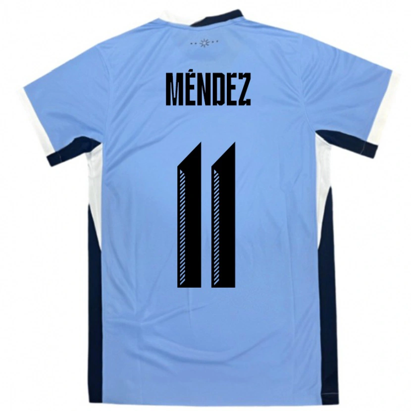 Danxen Herren Uruguay Axel Méndez #11 Weiß Schwarz Heimtrikot Trikot 24-26 T-Shirt