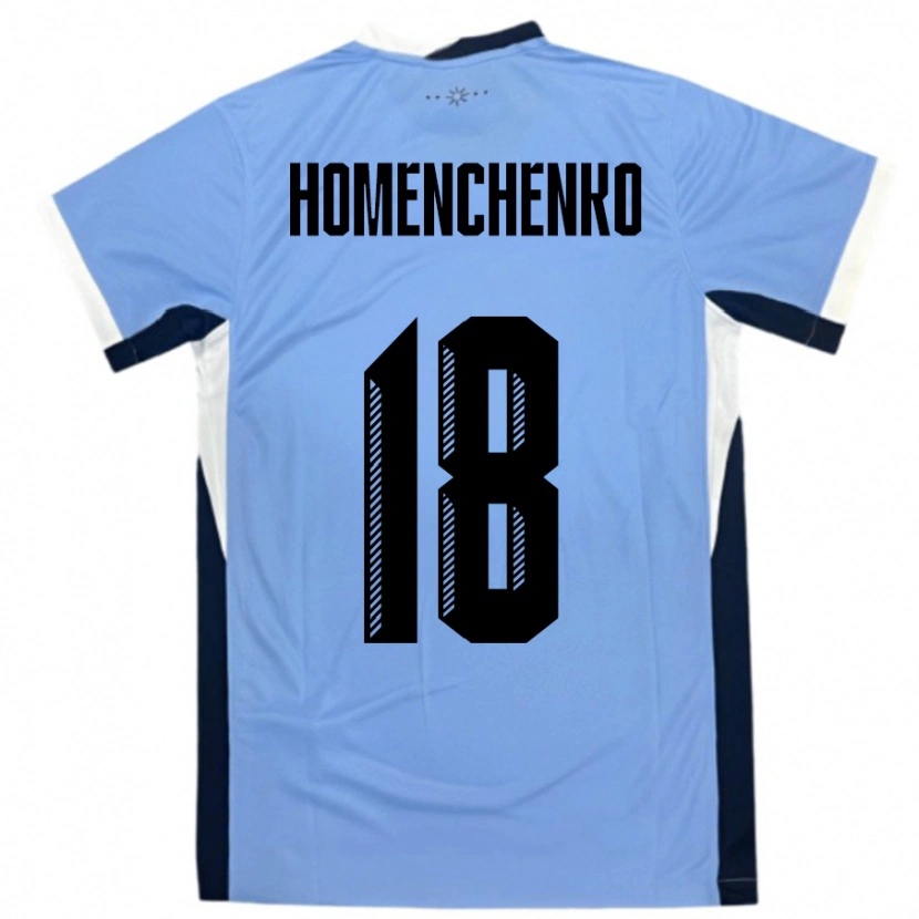 Danxen Herren Uruguay Santiago Homenchenko #18 Weiß Schwarz Heimtrikot Trikot 24-26 T-Shirt