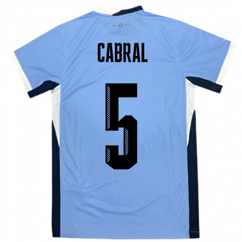 Danxen Herren Uruguay Maximo Cabral #5 Weiß Schwarz Heimtrikot Trikot 24-26 T-Shirt