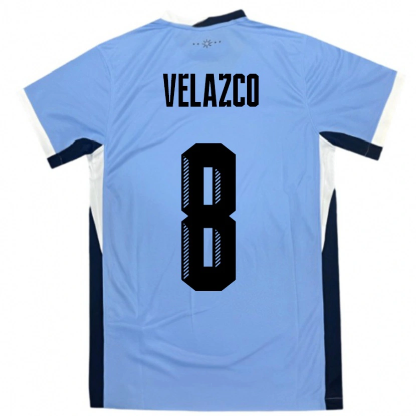 Danxen Herren Uruguay Ximena Velazco #8 Weiß Schwarz Heimtrikot Trikot 24-26 T-Shirt
