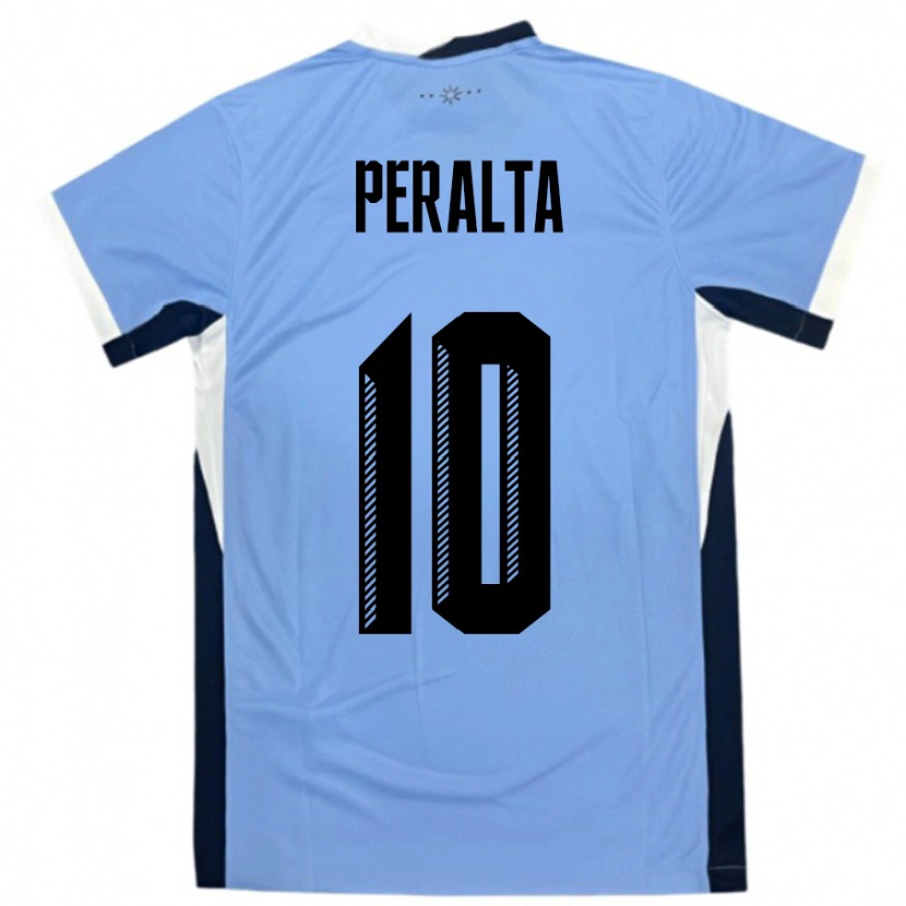 Danxen Herren Uruguay Mateo Peralta #10 Weiß Schwarz Heimtrikot Trikot 24-26 T-Shirt