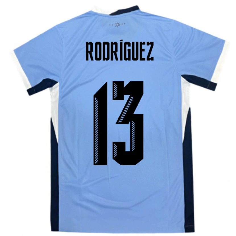 Danxen Herren Uruguay Agustin Rodriguez #13 Weiß Schwarz Heimtrikot Trikot 24-26 T-Shirt